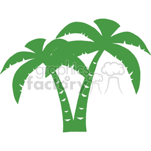 clipart - two green palm trees.