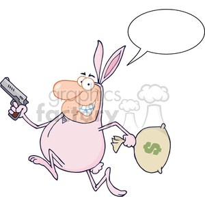 clipart - criminal dresed in a bunny suit.