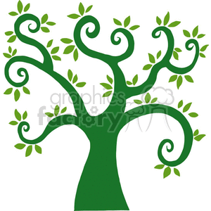 green swirl tree clipart. Commercial use image # 382209