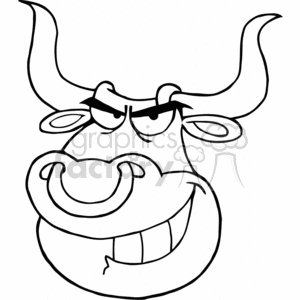 cartoon funny character animal animals bull bulls farm black white