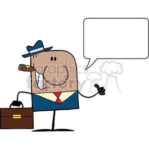 cartoon funny character man guy businessman suit salesman happy smiling thought speech bubble