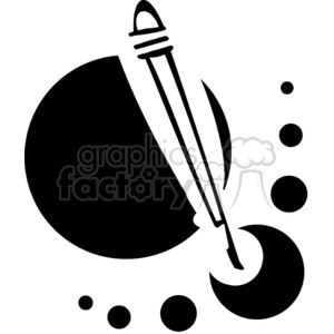 Black and white outline of a whimsical pencil clipart. Royalty-free image # 382540