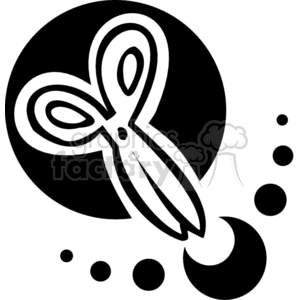 clipart - Black and white outline of a pair of scissors .