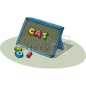 Cartoon blackboard with letters  clipart. Commercial use image # 382634