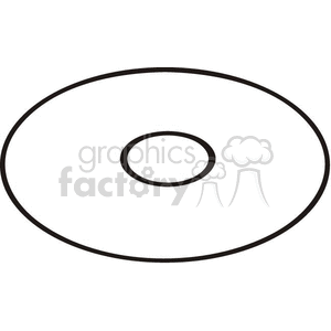 Black and white outline of a cd clipart.