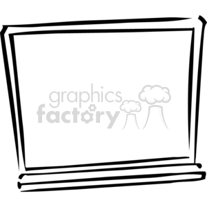 Black and white outline of a blackboard  clipart. Commercial use image # 382898