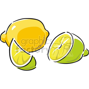 lime and lemons clipart.