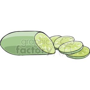 sliced cucumber clipart. Royalty-free image # 383106