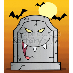 tombstone with a face on it clipart.