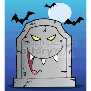cartoon funny comic comical vector Halloween graveyard spooky scary dead death RIP tombstone bats