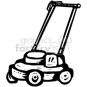 black and white push mower clipart. Royalty-free image # 384959