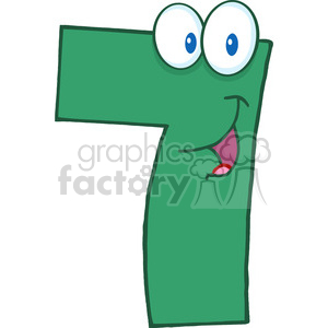 5009-Clipart-Illustration-of-Number-Seven-Cartoon-Mascot-Character clipart. Commercial use image # 385249