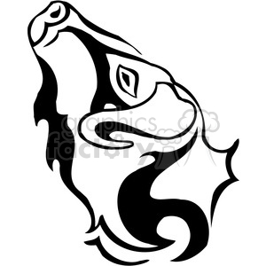 vector black+white animals wild outline vinyl-ready ox tattoo