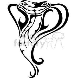 vector black+white animals wild outline vinyl-ready viper snake cobra tattoo