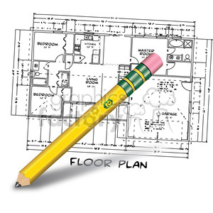 vector illustrations designs blueprint architecture pencil drawing drafting RG floor+plans