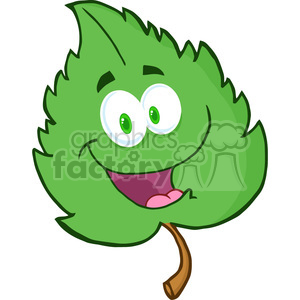 5142-Happy-Green-Leaf-Royalty-Free-RF-Clipart-Image