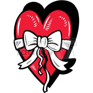 love Valentines hearts cartoon vector bow