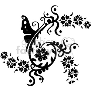 Chinese swirl floral design 048 clipart. Commercial use image # 386816