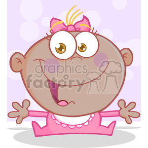 Royalty Free Happy African American Baby Girl With Open Arms clipart.
