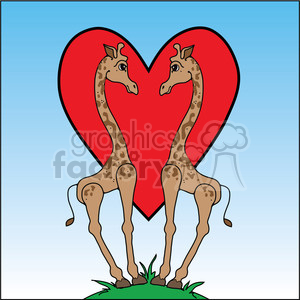 giraffes in love clipart. Royalty-free image # 387397