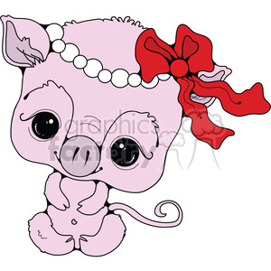 pink baby piglet clipart. Commercial use image # 387438