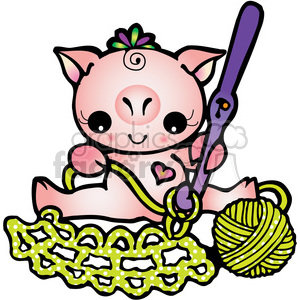 cartoon cute pig crochet yarn