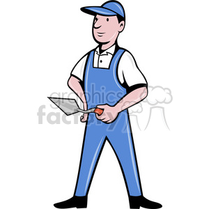 cartoon construction brick+layer man guy worker