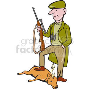 hunter standing on deer clipart. Royalty-free image # 388352