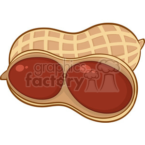 6591 Royalty Free Clip Art Open Peanut Cartoon Illustration clipart. Commercial use image # 389455