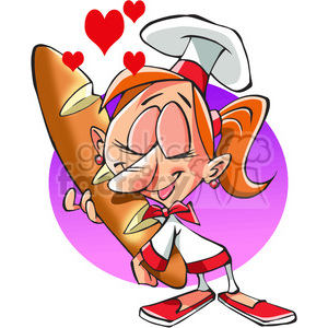 cartoon baker with fresh bread clipart. Commercial use image # 389797