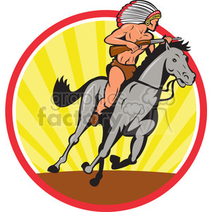 indianridinghorse side RDX clipart. Commercial use image # 389982