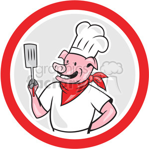 pig chef holding spatula clipart. Royalty-free image # 391426