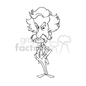 Mark Twain bw cartoon caricature clipart. Royalty-free image # 391742