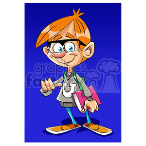 clipart - image of college student.