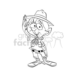 black and white image of boy scout saludo boys cout negro clipart.