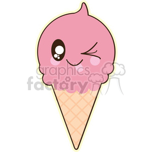 Ice Cream Cone cartoon character illustration clipart. Royalty-free icon # 394174
