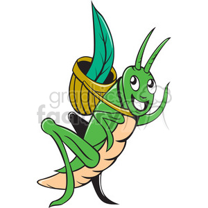 grasshopper carry basket hello clipart.
