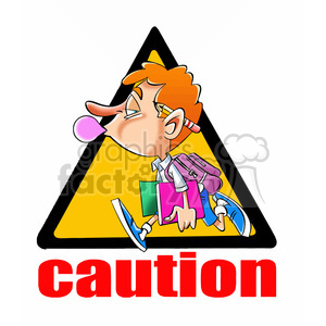 cartoon caution running run kid child