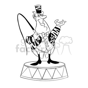 circus ringleader cartoon man black and white clipart. Royalty-free image # 395181