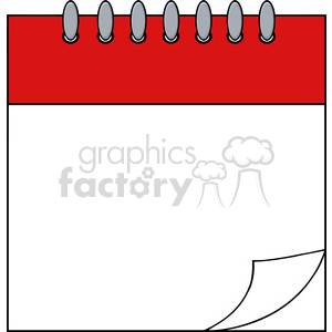 6909 Royalty Free RF Clipart Illustration Calendar With Paper Corner clipart. Commercial use image # 396004