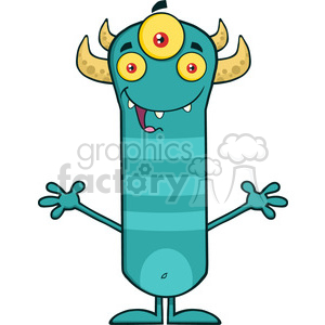 8923 Royalty Free RF Clipart Illustration Happy Horned Blue Monster Cartoon Character With Welcoming Open Arms Vector Illustration Isolated On White clipart. Commercial use image # 396193