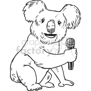 cartoon black+white animal koala mic dj host singer tattoo