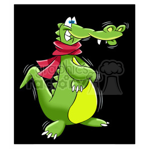 clipart - kranky the cartoon crocodile cold.