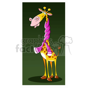 character mascot cartoon giraffe winter scarf