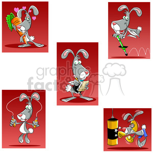 cartoon bunny image set clipart. Royalty-free image # 397642