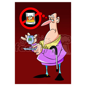 max the cartoon senior character wanting whiskey instead of tea clipart. Commercial use image # 397652