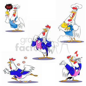 cartoon chicken clip art image set clipart. Royalty-free image # 397682