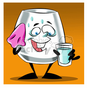 larry the cartoon glass character drinking water clipart. Commercial use image # 397802