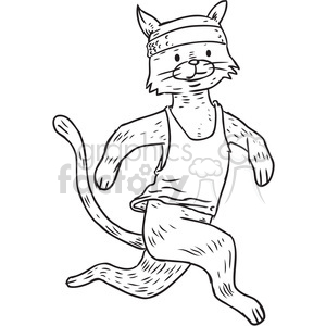 jogging cat vector illustration clipart.