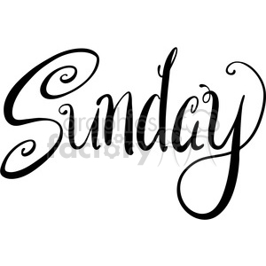 clipart - sunnday calligraphy typography .